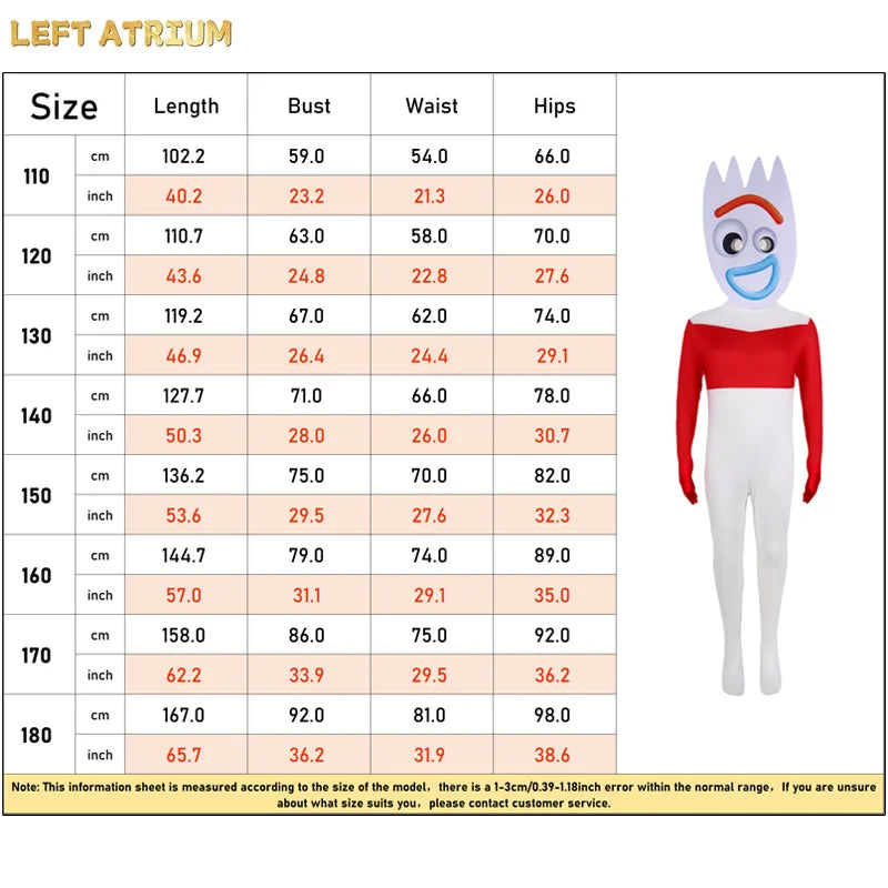 Fork Costume - Red White Jumpsuit Fork Head Mask