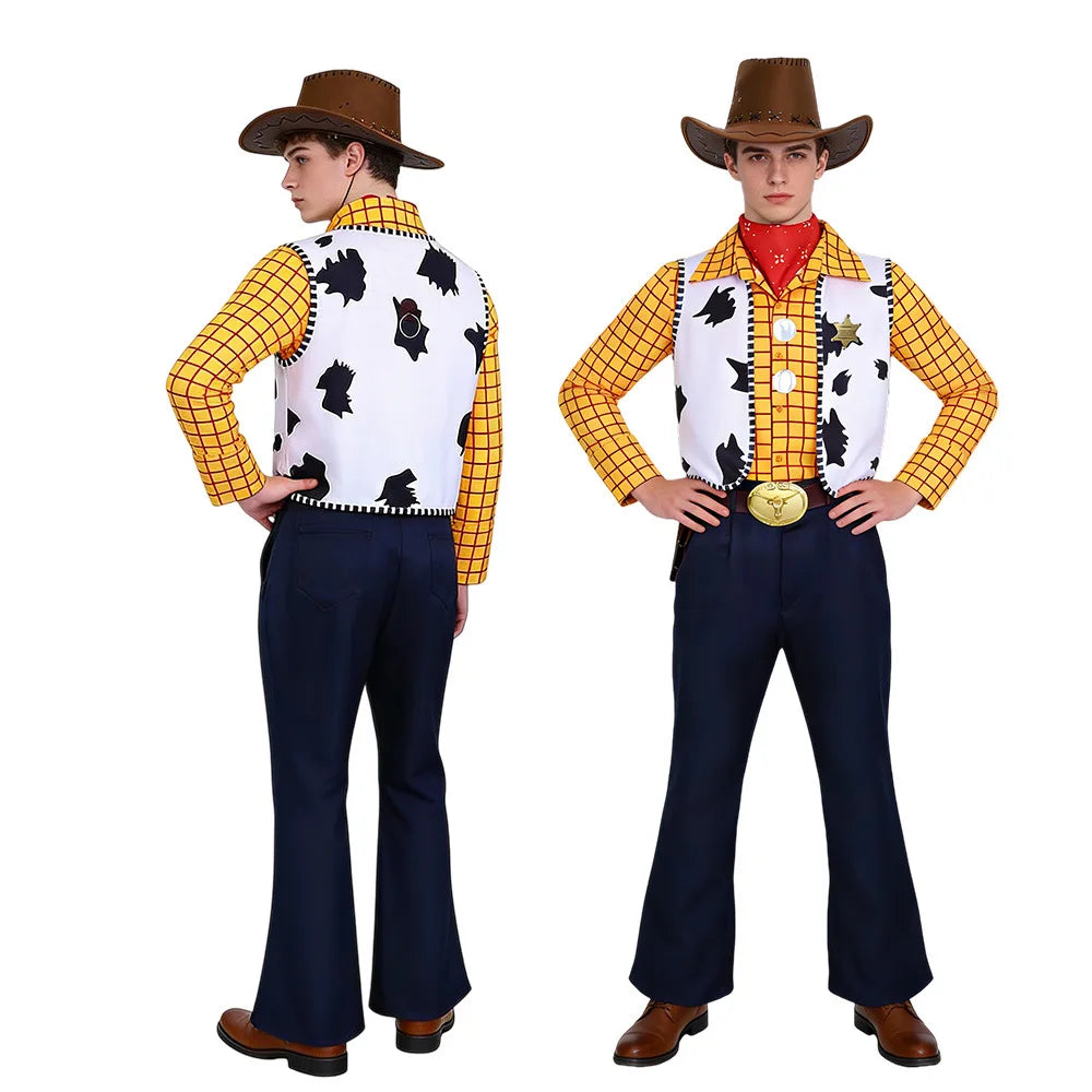 Woody-Kostüm – Komplettes Gürtel-Holster-Set mit Abzeichengürtel
