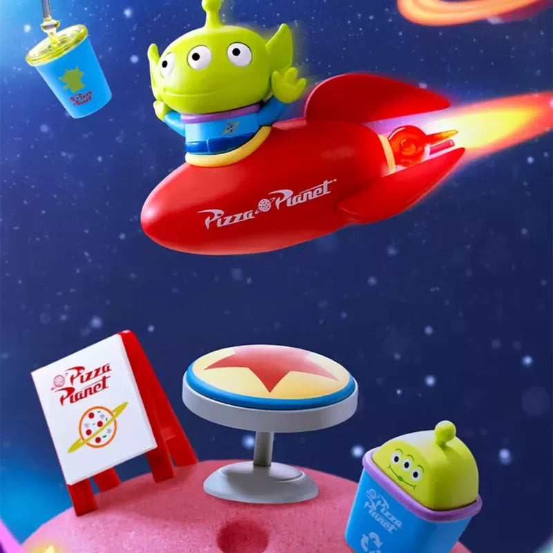 Alien Figuur - Pizza Planeet Raket in de Ruimte