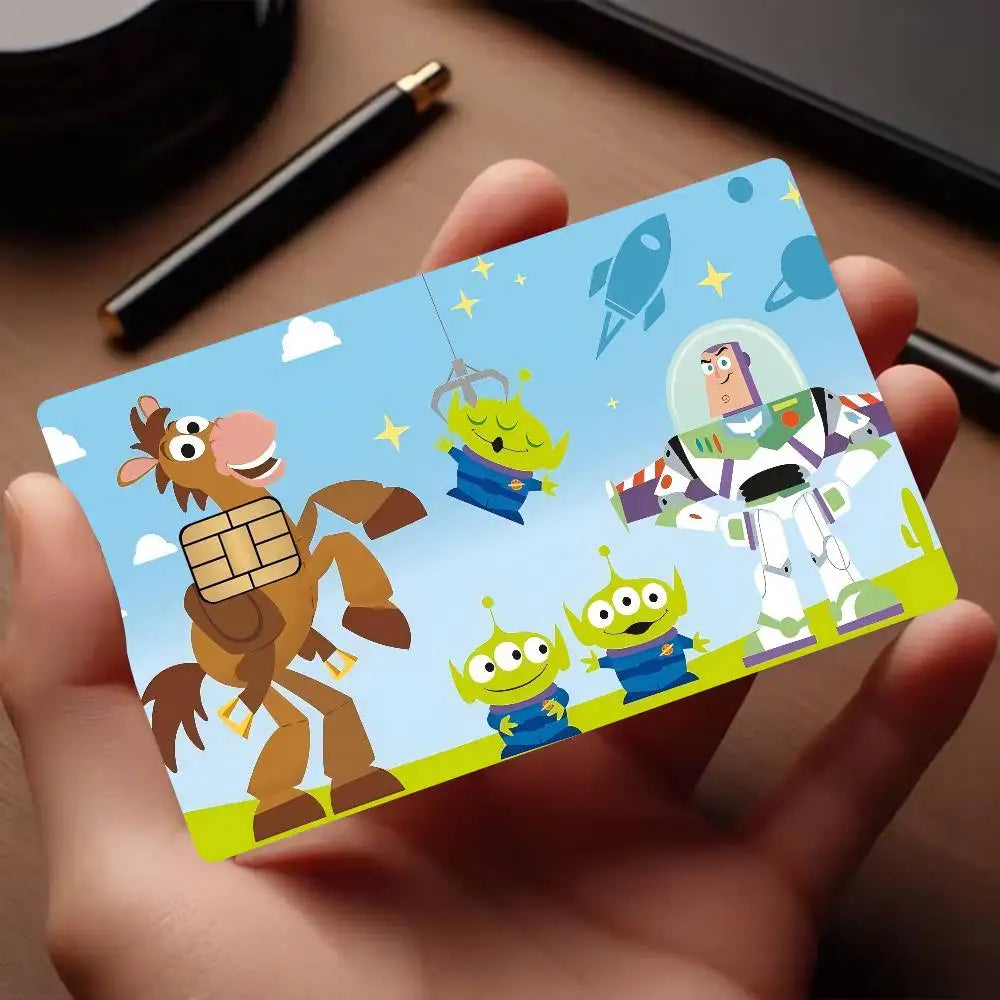 Toy Story Kreditkarten-Skin – Buzz Lightyear Hair & Space Aliens