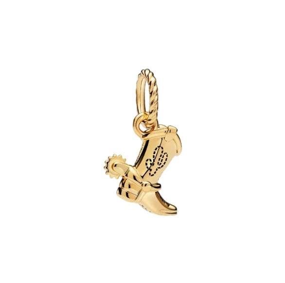 Bracelet Étoile de Shérif - Pendentif Botte de Cowboy Dorée