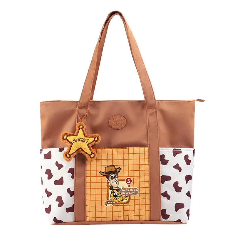 Woody Bag - Tote with Cow Pattern Handles