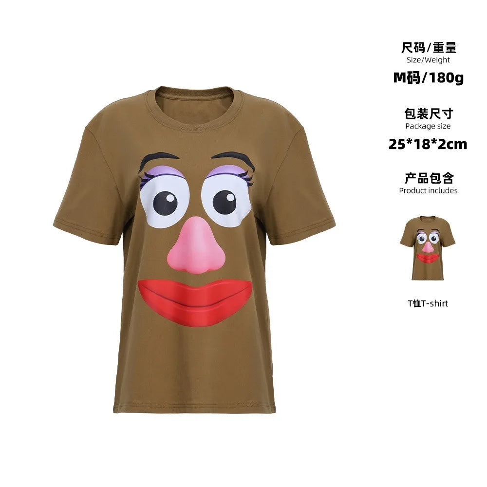 Mr. Potato Head & Mrs. Potato Head T-Shirt - Brown Faces Duo Couple