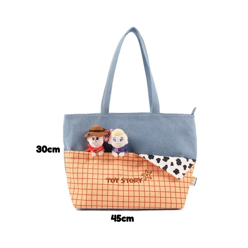 Woody and Porzellinchen Tragetasche – Orange karierte Tragetasche 45 cm