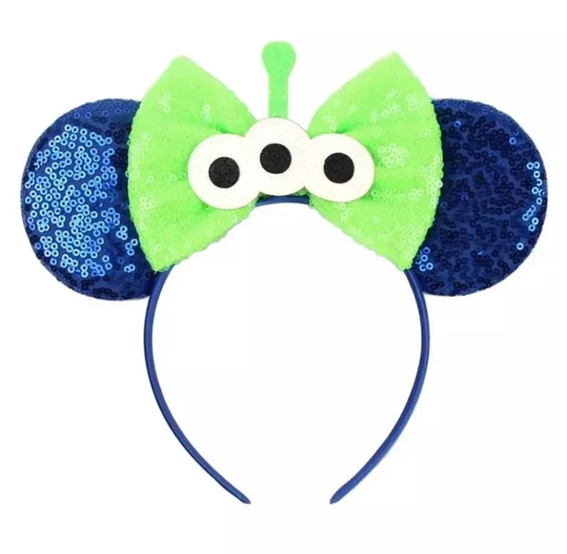 Alien-Stirnbügel – Three Eyes Green Bow Marineblau