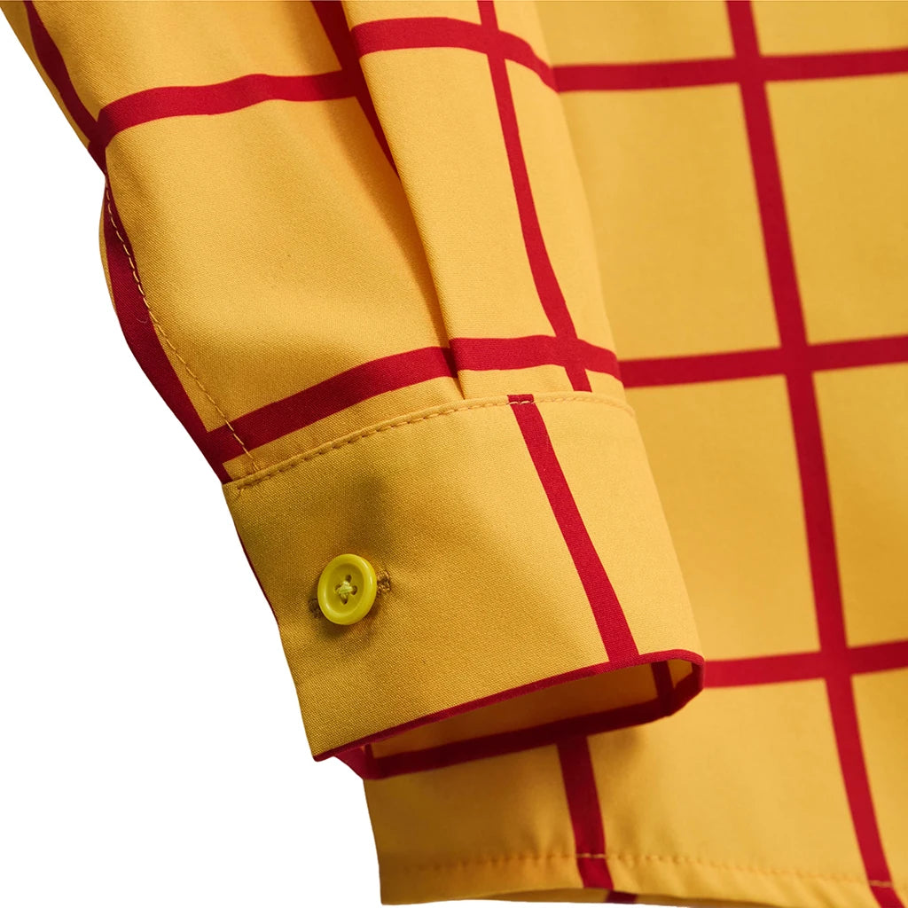 Camicia Woody - Quadri Giallo Rosso Maniche Lunghe Adulto