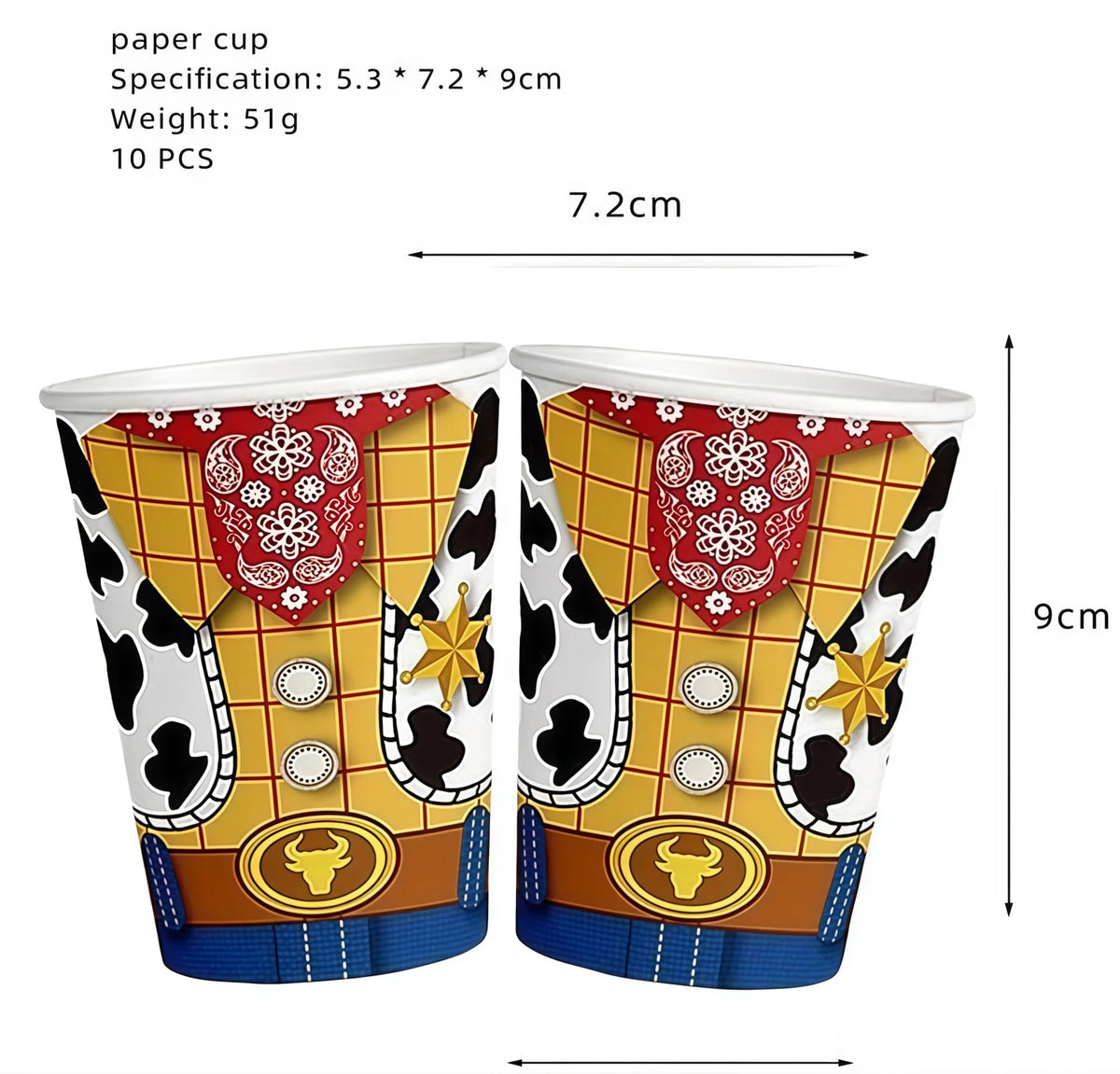 Woody Tumbler – Rote Bandana-Kuhweste 10 Stück