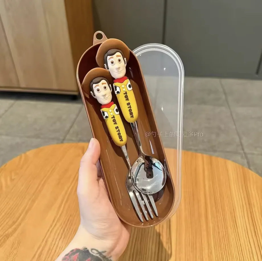 Woody Cutlery – Braunes Box-Duo-Löffel und Gabel-Set