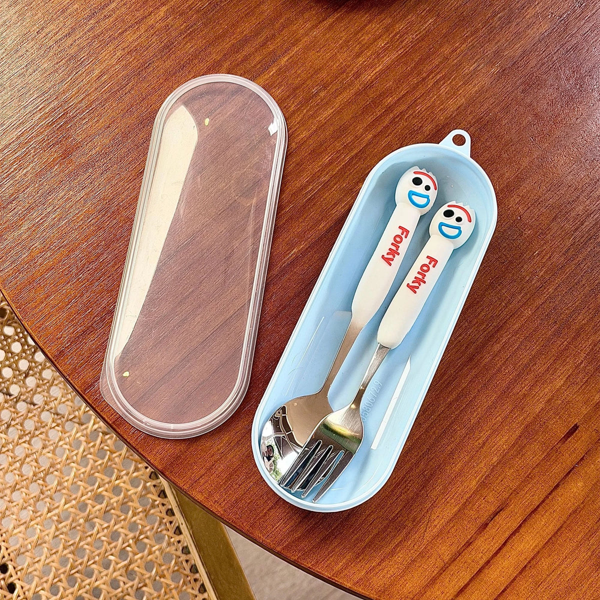 Cubiertos Tenedor - Set Cuchara y Tenedor Duo Caja Azul Claro