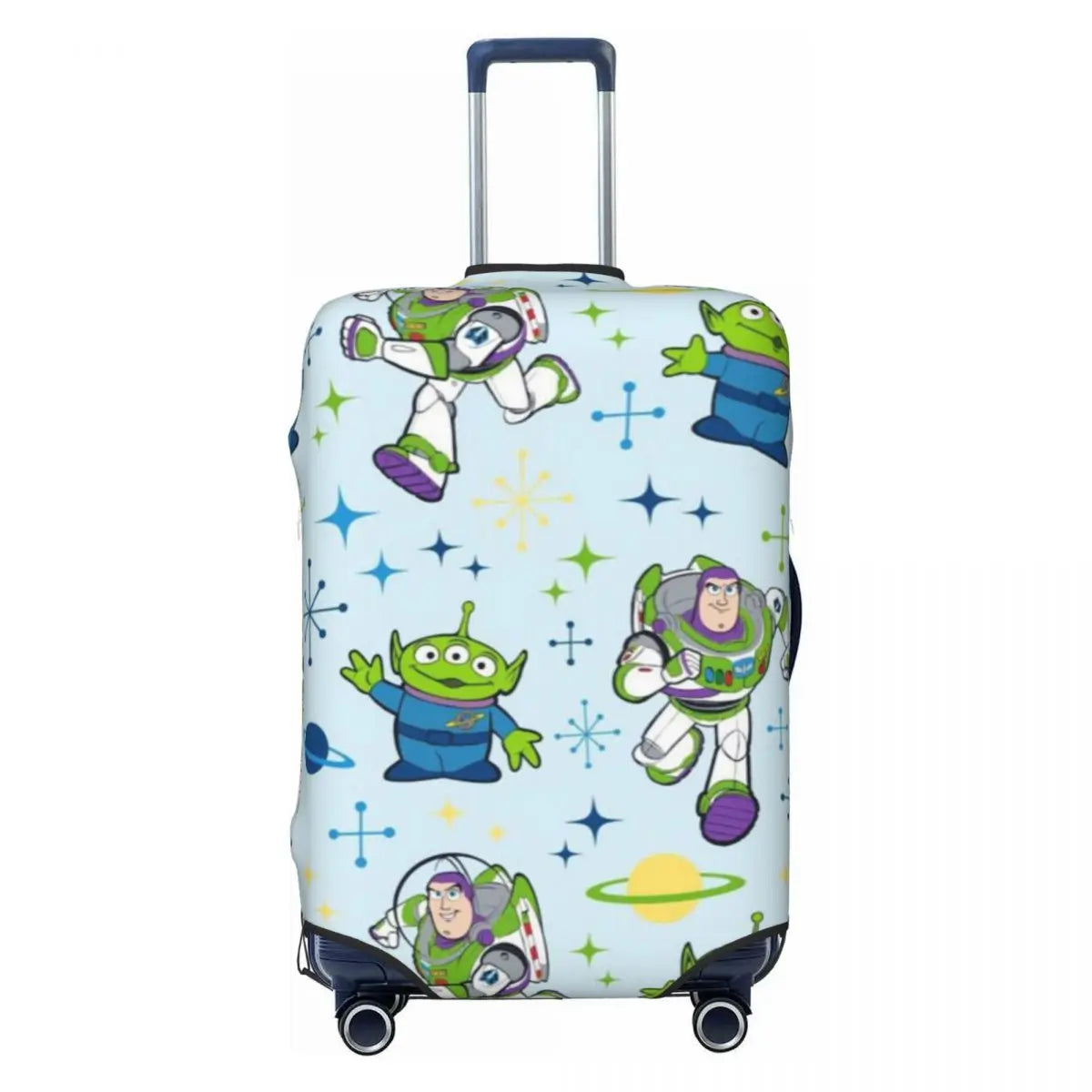 Buzz Lightyear and Alien Suitcase - Retro Blue Pastel Pattern