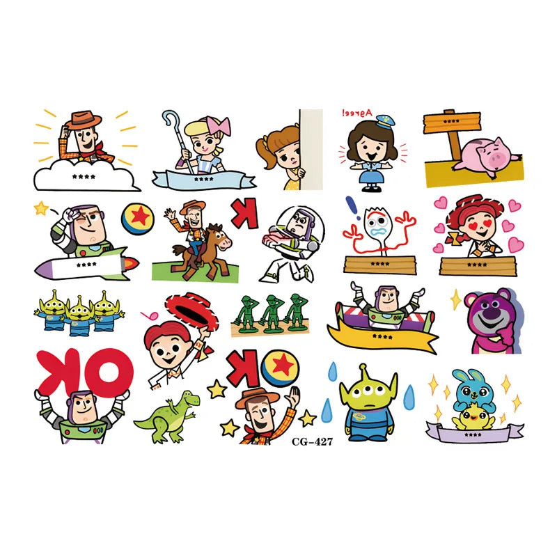 Toy Story Tattoo – Kawaii Chibi-Stil Mehrcharakter-Brett CG-427