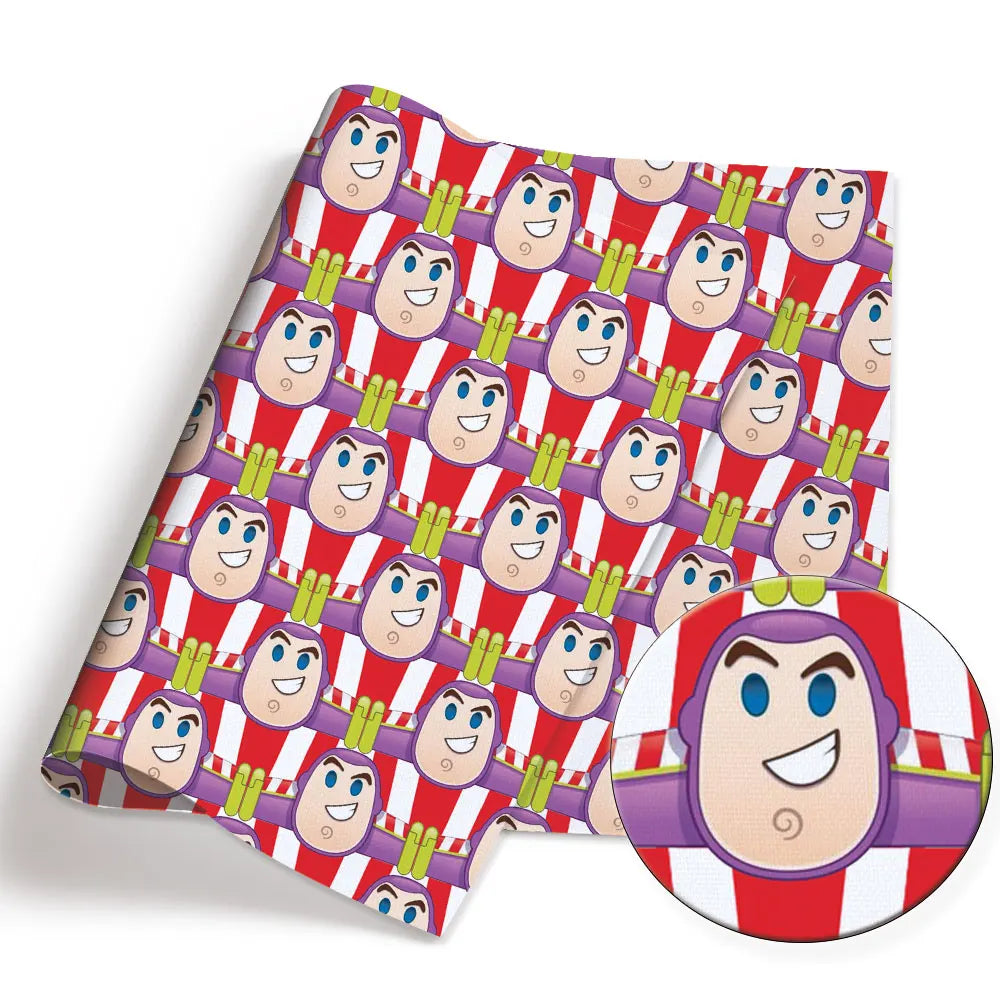 Buzz Lightyear Stoff – Patchwork Nahaufnahme Porträt Rote Streifen 140x50cm