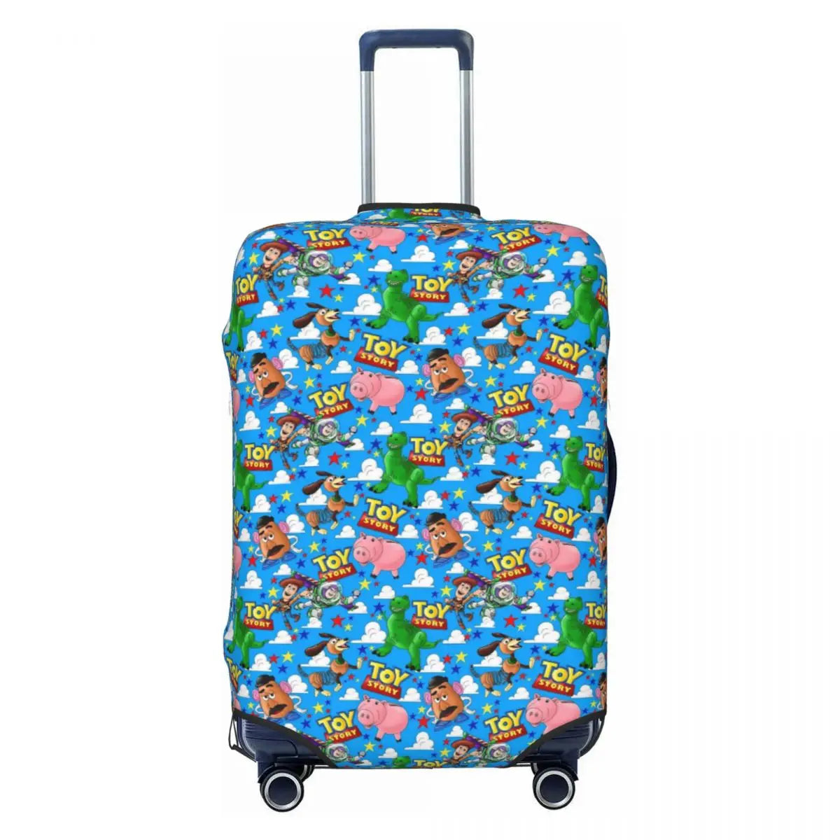 Toy Story Suitcase - Groupe Rex Mr. Potato Head Slinky Hamm Blue Background