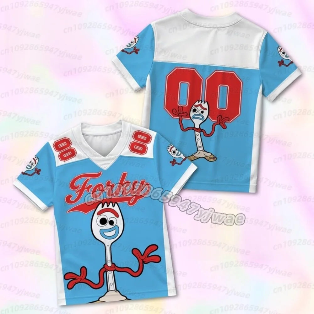 T-Shirt Forchetta - Maglia Azzurra e Bianca