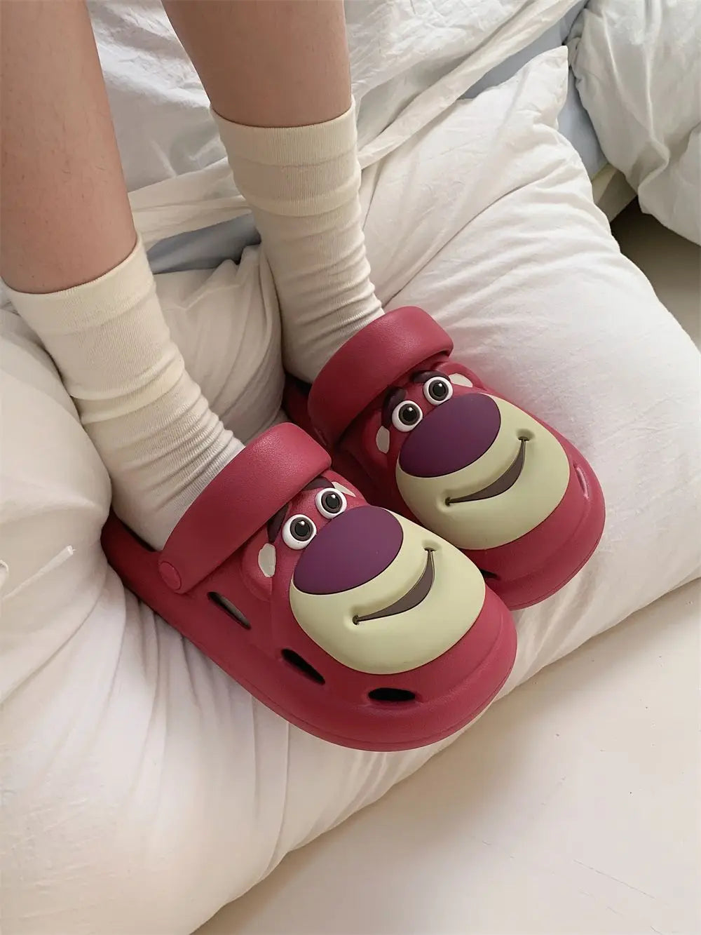 Lotso Sandalen – Damen-Komfort-Slides, Teddybär-Muster