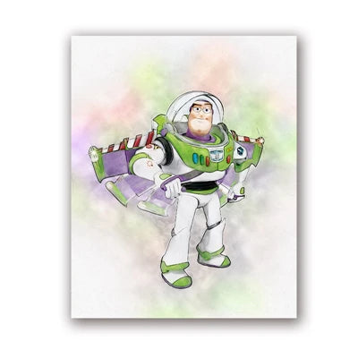 Buzz Lightyear Poster – Solo-Aquarellporträt