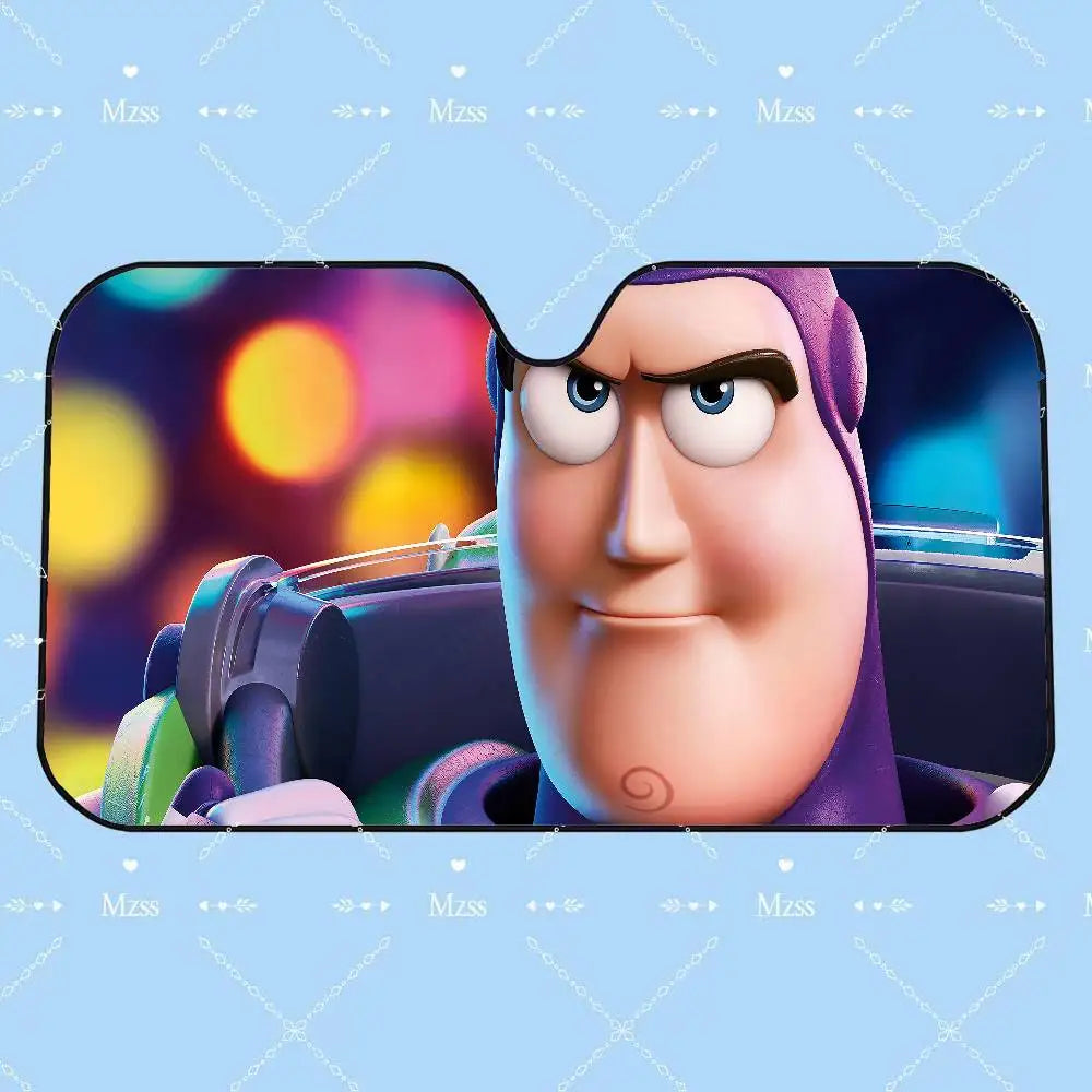 Buzz Lightyear Sonnenblende – Nahaufnahme schelmischer Blick