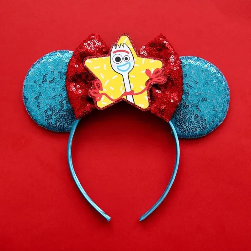 Fork Headband - Face Star Yellow Red Bow