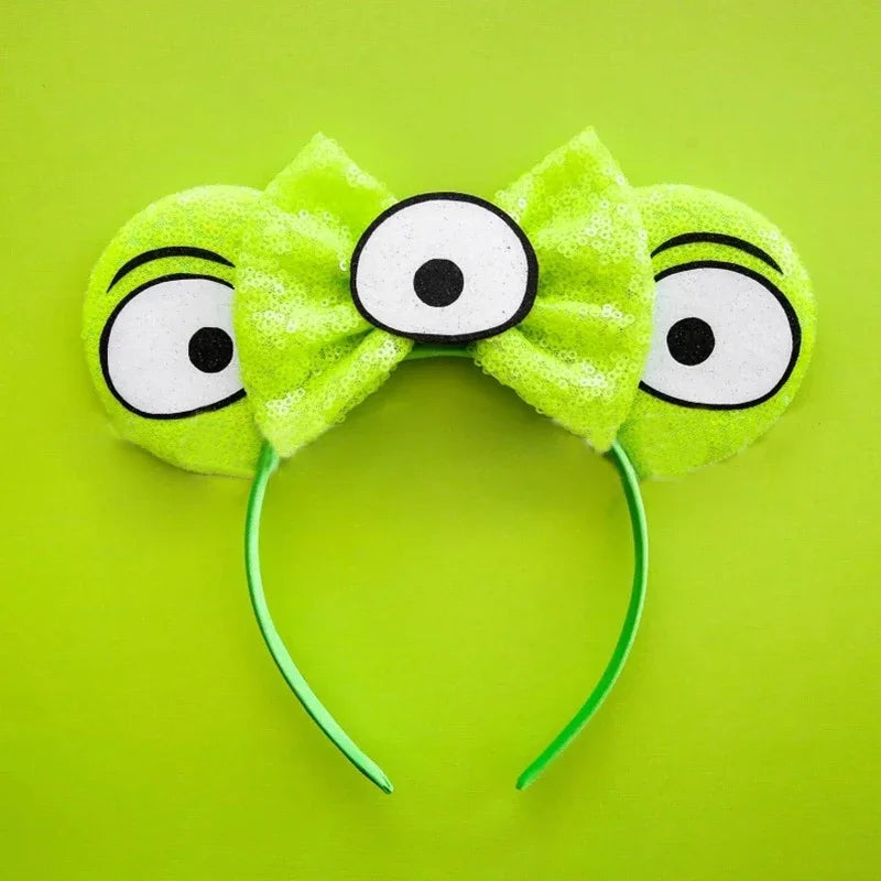 Diadema de Alien - Ojos de Dibujos Animados Verdes con Lentejuelas