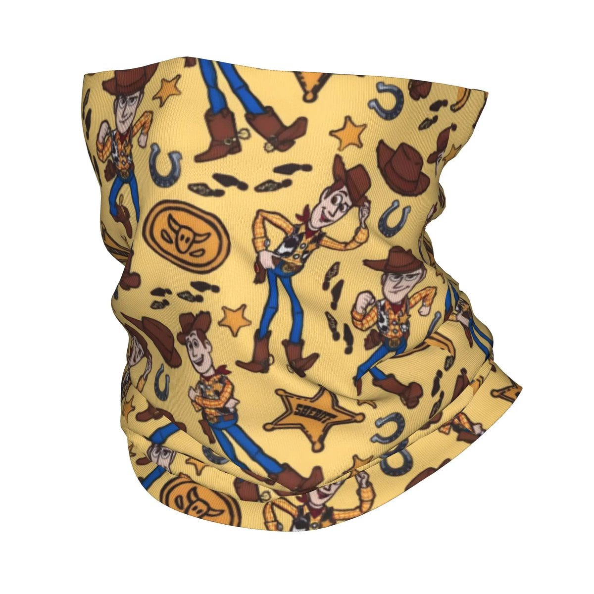 Woody Bandana – Gelbes Hufeisen-Sheriff-Sternmuster