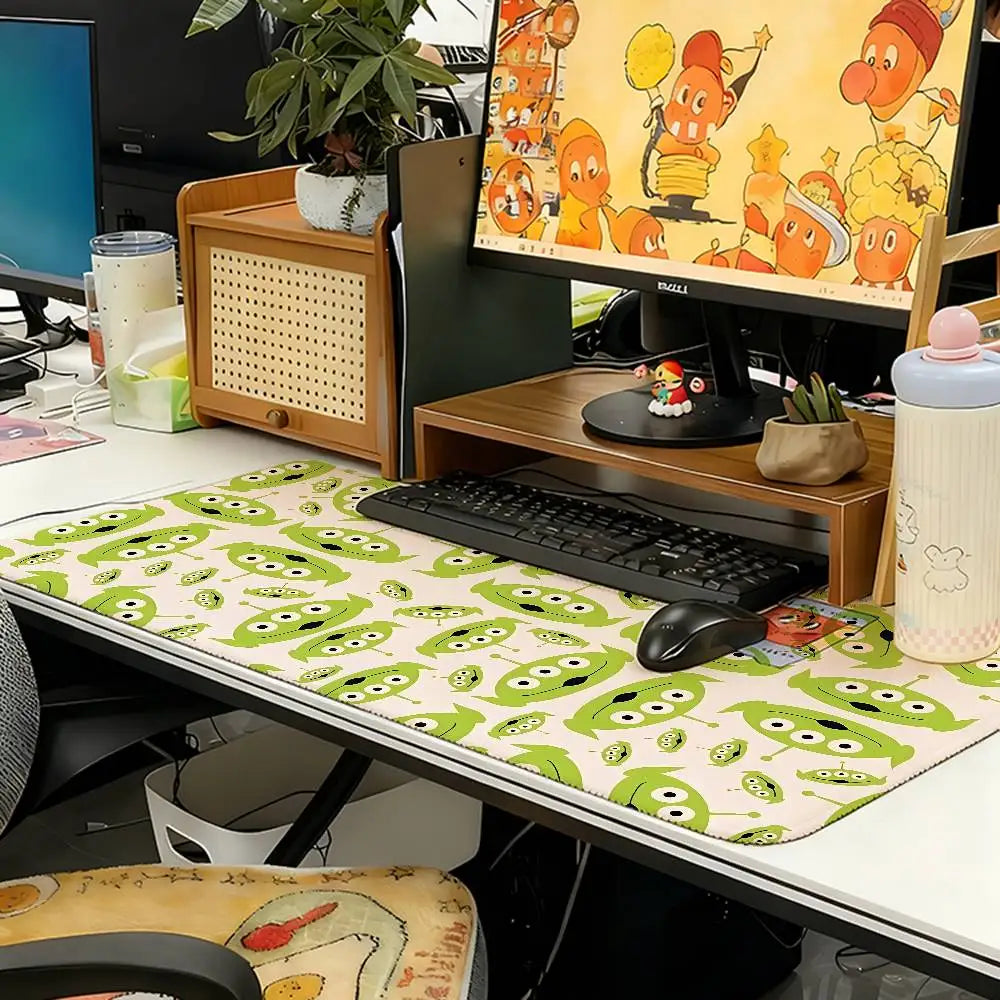 Alien Mouse Pad - Repeated Pattern with White Background
