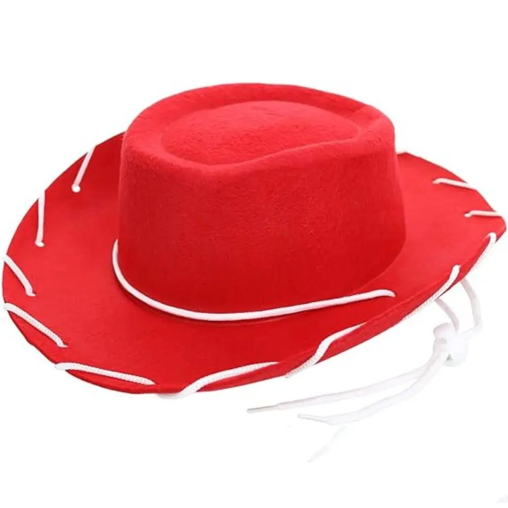 Jessie Cowboyhoed - Rode Vilt met Witte Rand Volwassen