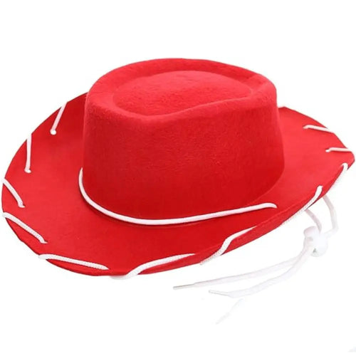 Jessie Cowboyhoed - Rode Vilt met Witte Rand Volwassen