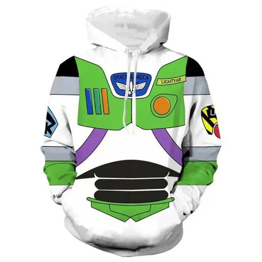 Buzz Lightyear Hoodie – Space Ranger Overall Grüne Graue Streifen