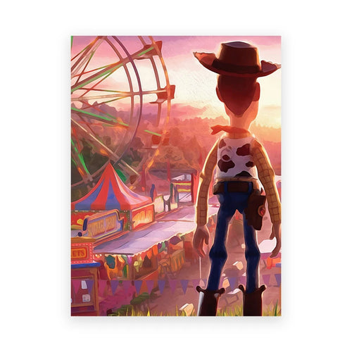 Poster Woody - Scena di luna park pittura