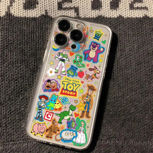 Toy Story iPhone-hoesje - Gedetailleerde Pastel Stickers Collage