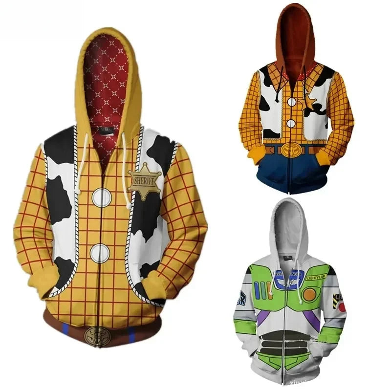 Sweat à Capuche Woody - Gilet Vache Doublure Marron Ceinture Cowboy
