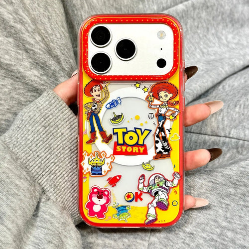 Woody Jessie Buzz Case - Lotso teddybeer, OK Tekst Rood Geel Achtergrond
