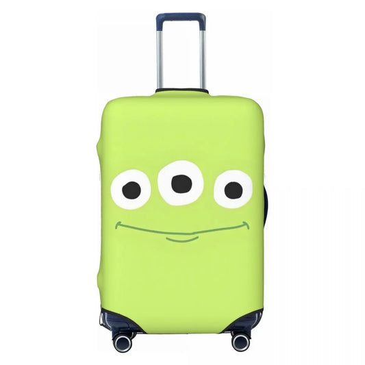 Alien Suitcase – Minimalistisches grünes Gesichtsporträt