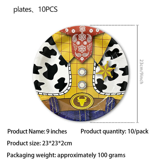 Woody Plate – Rotes Bandana-Kuhweste 9 Zoll 10 Stück