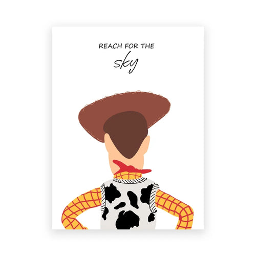 Woody Poster – Minimalistische Silhouette Reach for the Sky