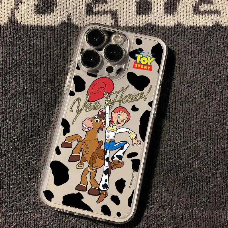 Funda iPhone Jessie y Perdigón - Montando a Caballo con Estampado de Vaca, Yee Haw