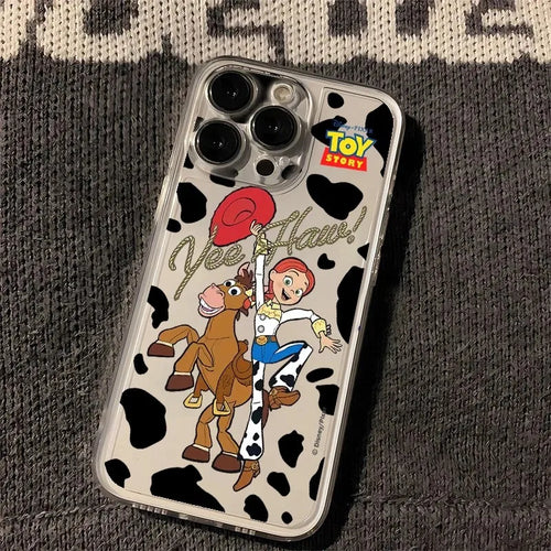 Funda iPhone Jessie y Perdigón - Montando a Caballo con Estampado de Vaca, Yee Haw
