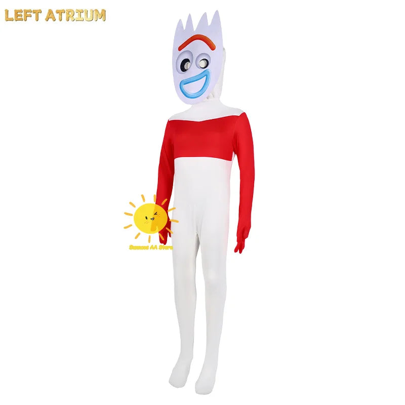 Fork Costume - Red White Jumpsuit Fork Head Mask