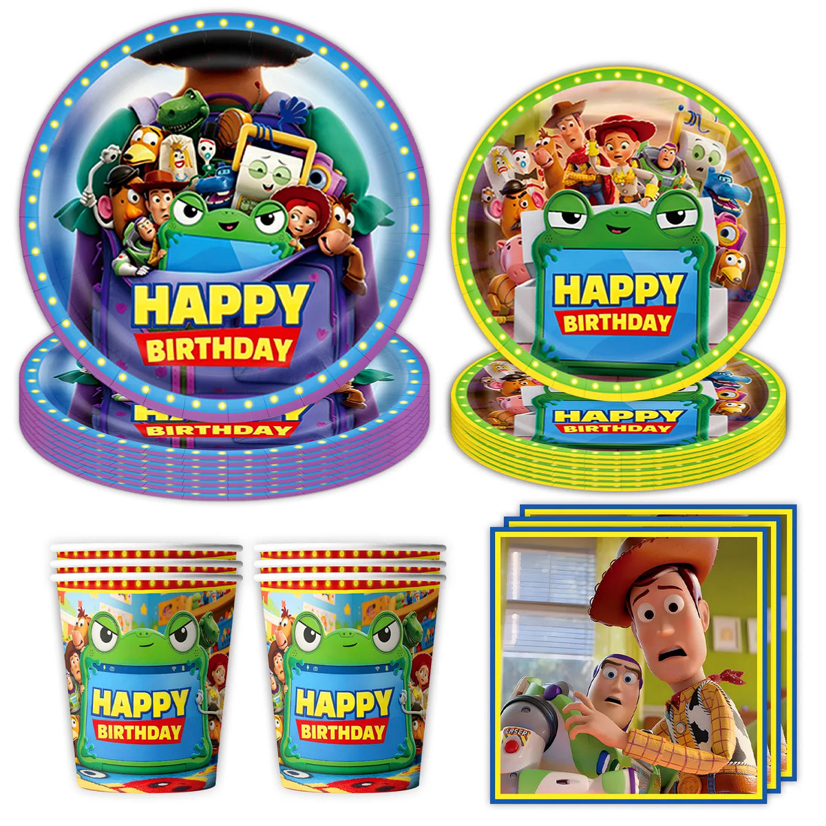 Kit Decoración Cumpleaños Toy Story 5 y Lilypad - Pancarta, Globos, Adornos para Tartas