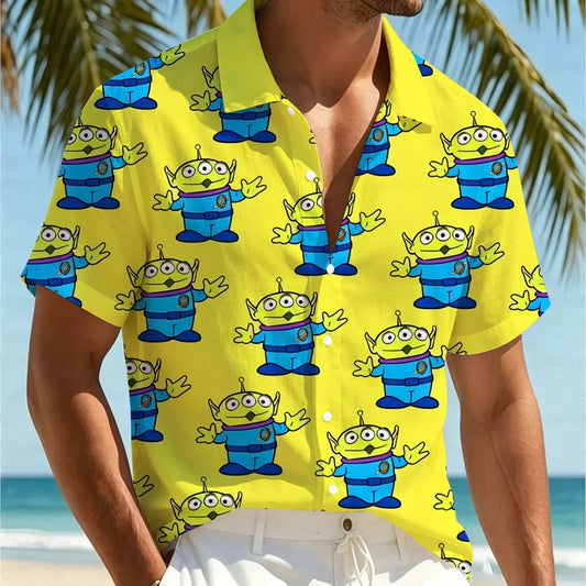 Alien-Shirt – Gelber Raumanzug-Print