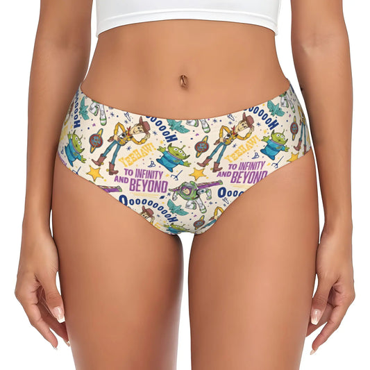 Toy Story Panties - Yeehaw To Infinity And Beyond Repeat Pattern (Woody, Buzz, Alien) Cream Bottom (Breathable Fabric)