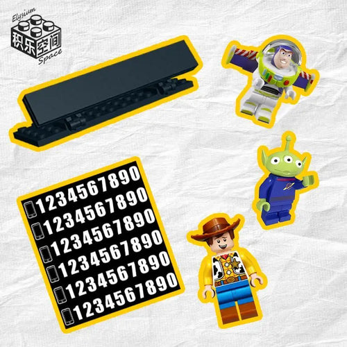 Cartello per Parcheggio Toy Story - Statuette Woody Buzz Alien (Nero)