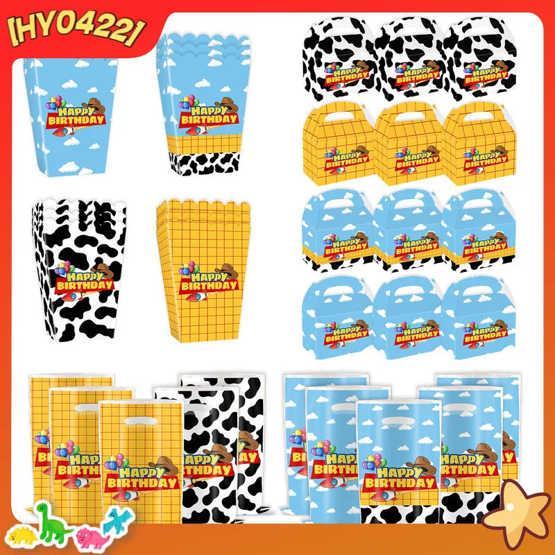 Cowboy Story Party Popcornbox – Herzlichen Glückwunsch zum Geburtstag, Set von 12