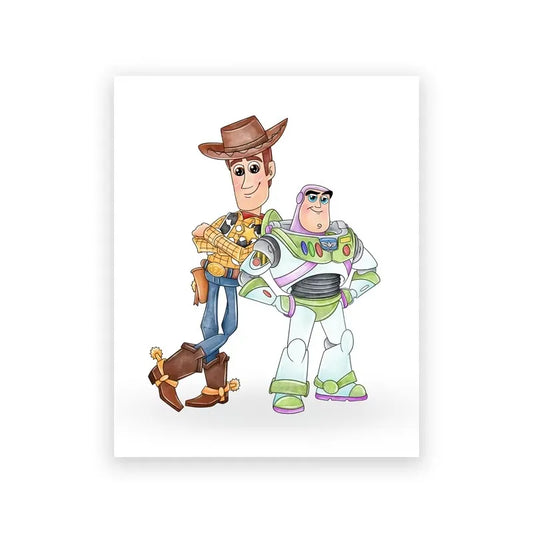 Woody Buzz Lightyear Poster – Aquarell-Duo