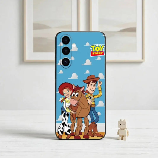 Cover per Telefono Jessie, Woody e Bullseye - Abbraccio Su Sfondo Cielo e Nuvole