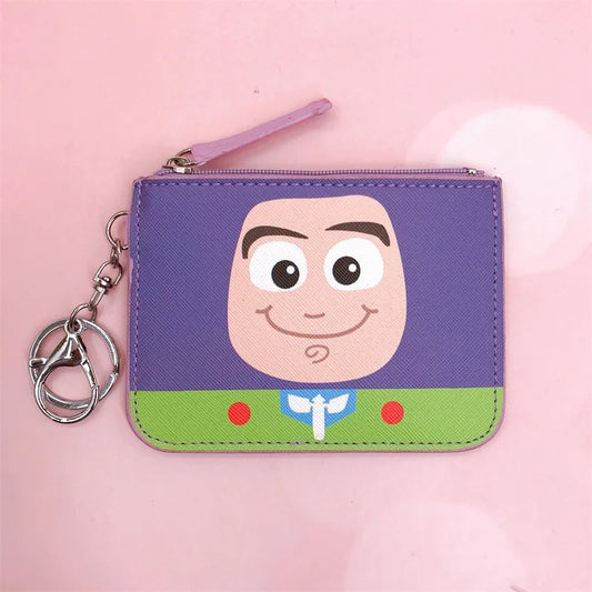 Buzz Lightyear Münzbeutel – Lila und grüne Gesichts-Reißverschlusstasche