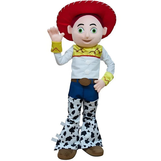Jessie-Kostüm – Maskottchen des Großkopf-Cowgirl-Ganzkörperkostüms