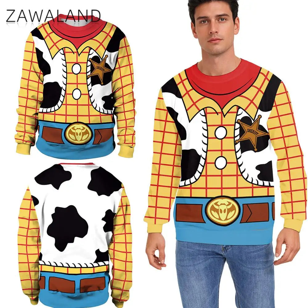 Jersey Woody - Chaleco Vaca Insignia Sheriff Cuello Rojo Cinturón