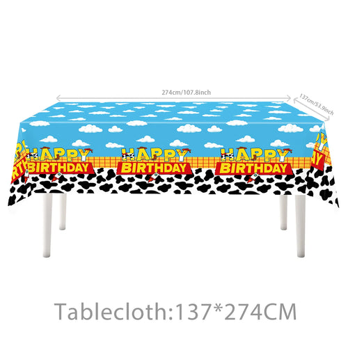 Toy Story tafelkleed - Happy Birthday Sky and Cow patroon 137x274cm