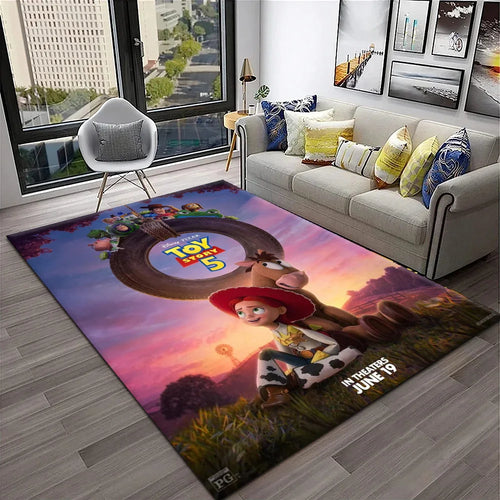 Tappeto per Salotto Toy Story 5 - Poster Altalena con Gomma Jessie Bullseye